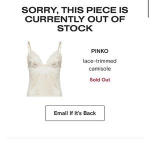 Pinko Silk Lace Trimmed Cami XS